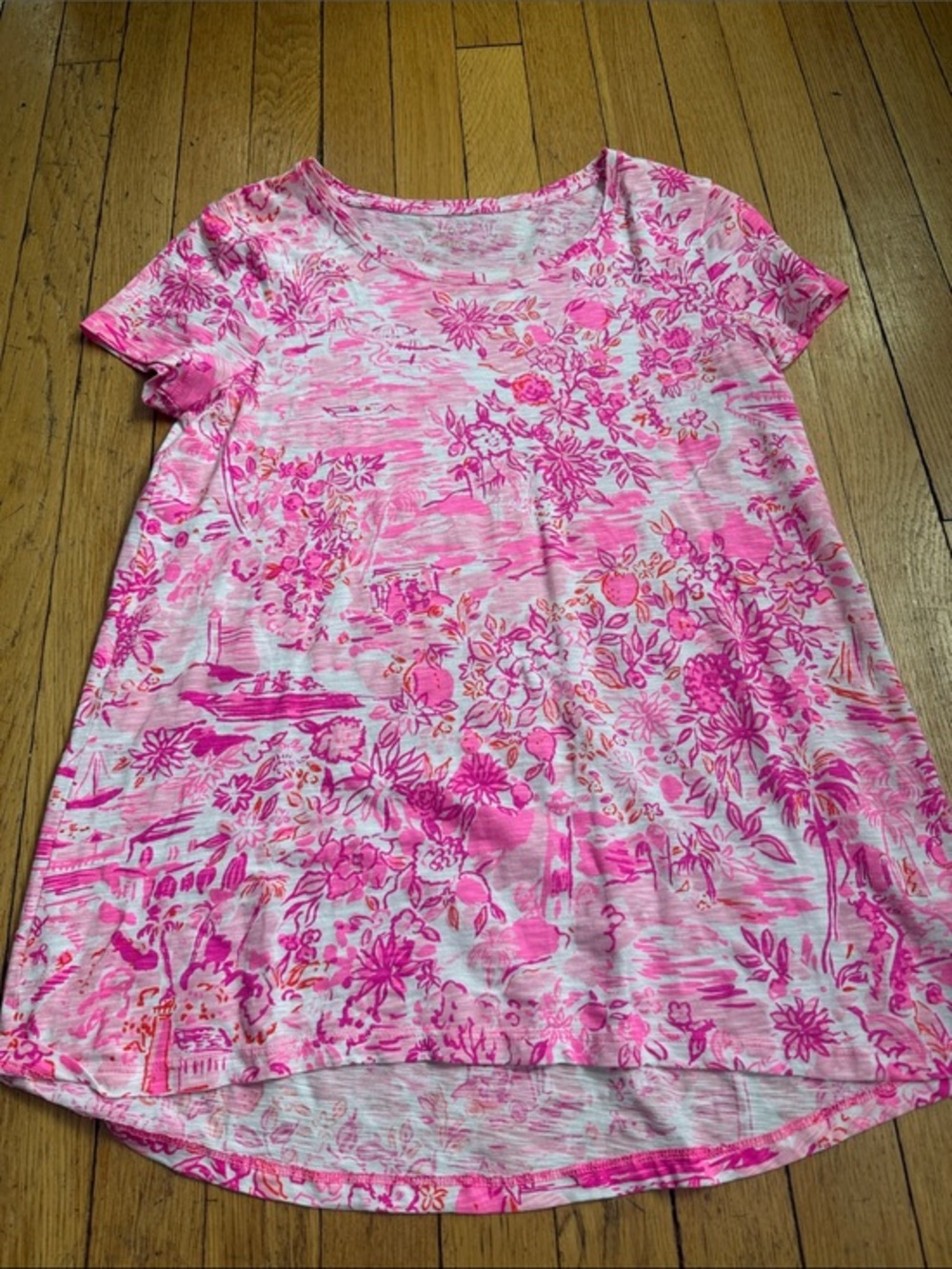Lilly Pulitzer Pink Floral Short-Sleeve Crewneck Tee